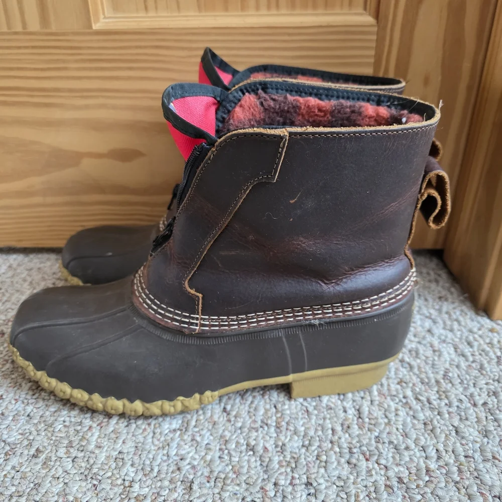 LL Bean Bean Boots Mens 10 Insulated Fleece-Lined Front Zip Gorpcore Duck Boot